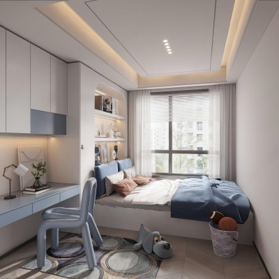 现代榻榻米卧室3D模型下载